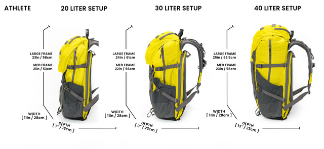 Atlas Athlete Pack Camera Backpacking Specifications and Measurements