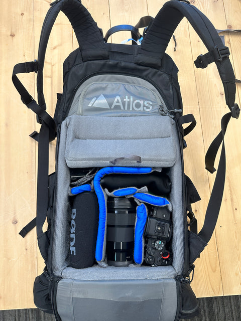 This is Brice's camera gear and Athlete Pack