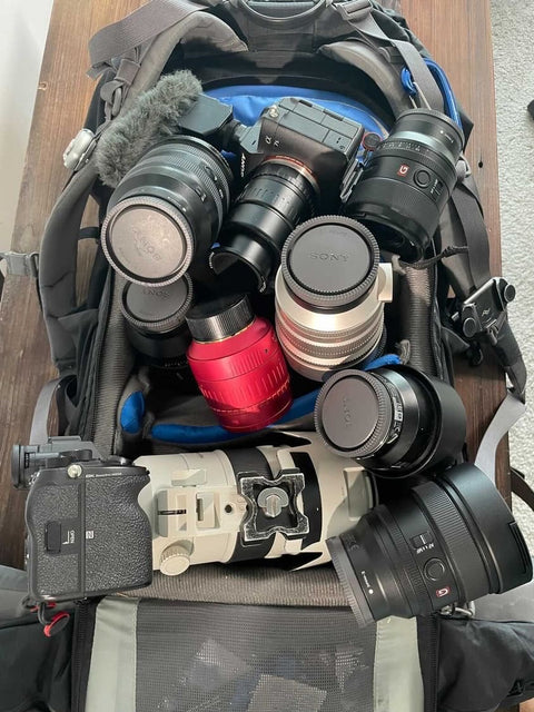 This is Pierre's camera gear and Athlete Pack