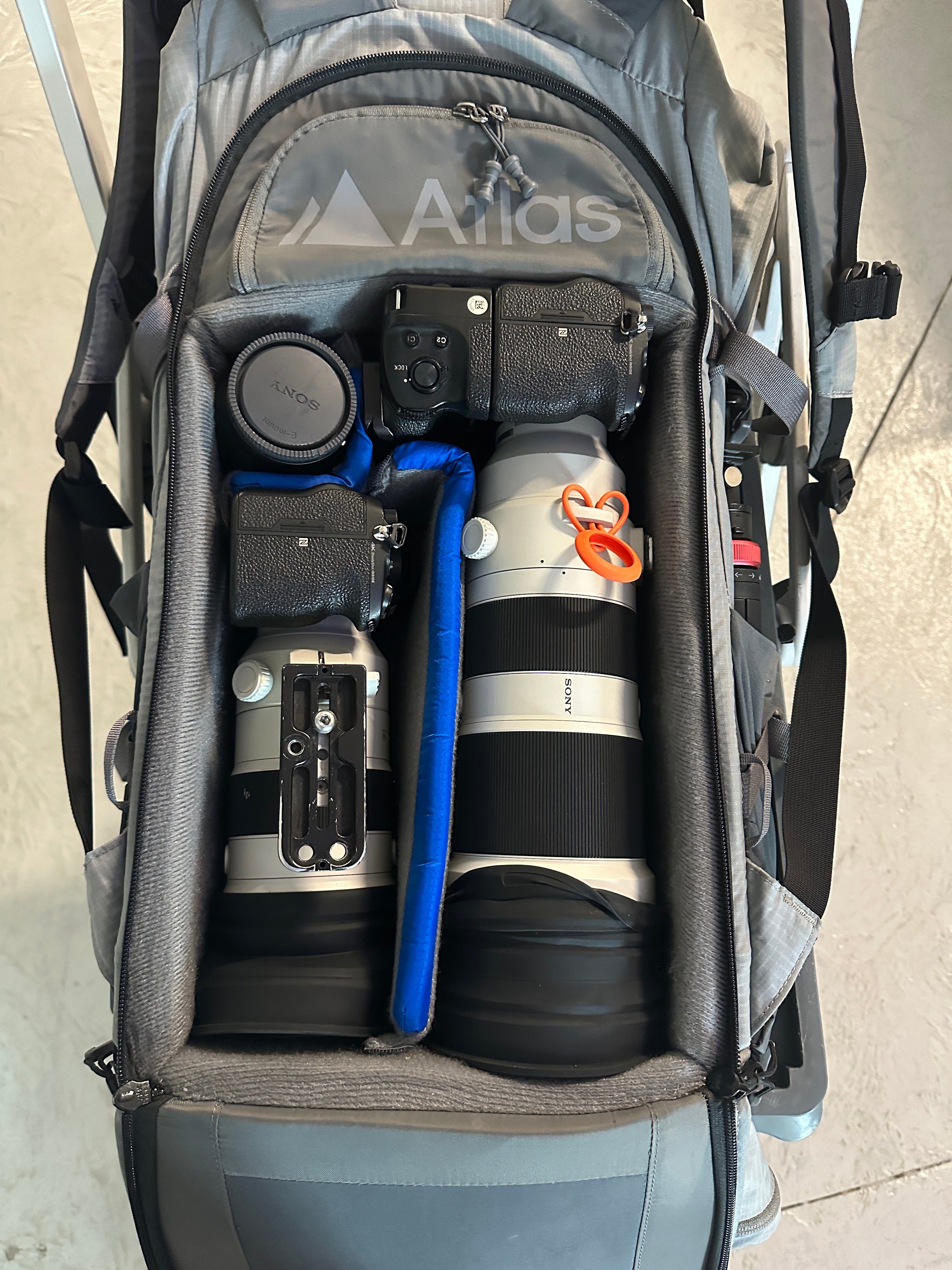 Atlas Wheeled Trolley Camera Backpack Sleek Professional Lightweight  rolling Two Column Trolley Camera Backpack
