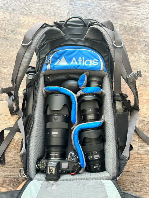 This is Scott's camera gear and Athlete Pack