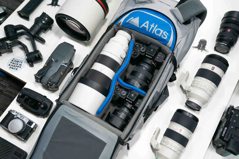 The award-winning Athlete Camera Backpack by Atlas Packs--offering unparalleled versatility, access, organization and dependability with all day long comfort. 