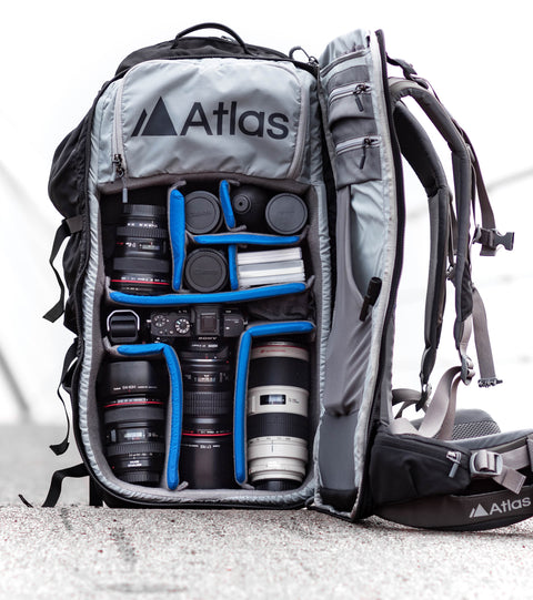 The award winning Atlas Adventure makes traveling, trekking and camera backpacking so much easier. Sized for carry-on at 35 liters and small enough to squeeze under a seat 